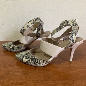 Sole Society Snake Print Kitten Heel